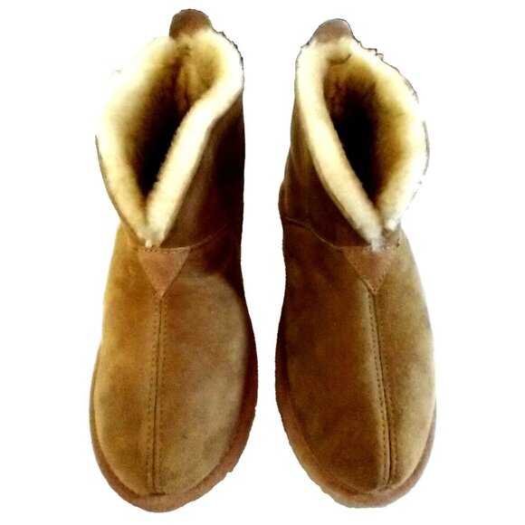 Cabelas Women's Boots Shearling Lined Suede Ankle Bootie Pull On Non-Slip - 8M - Picture 3 of 8